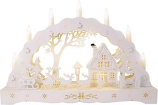 White Wooden LED Candle Bridge