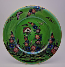 RARE MALING POTTERY DOVECOTE GREEN #5961 PLAQUE / PLATE c.1933 - PERFECT