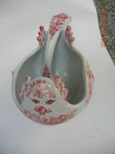 Vintage Bjorn Wiinblad Red Bird Ceramic gravy sauce dish denmark Signed