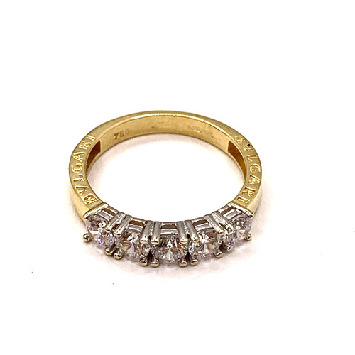 Five stone 18ct gold ring - gold, cz