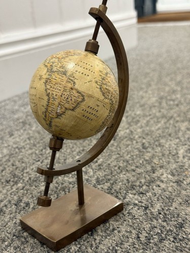 Brass antique style globe - brass,