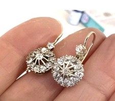 Antique Diamond Earrings Diamond Cluster Earrings Diamond Daisy Diamond Sleepers