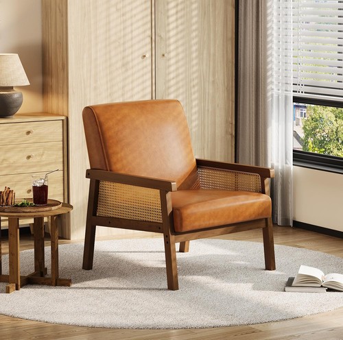 Rattan accent chair with pad - accent,