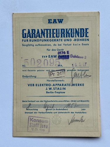Old warranty certificate eaw - old,