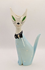RARE Burleigh Ware Burgess & Leigh Burslem Porcelain Art Deco Cat Vase Figurine