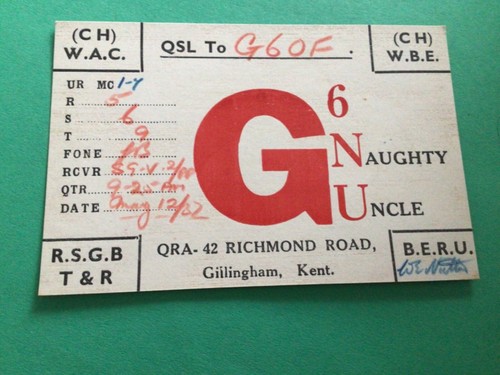 England qsl radio card - england,