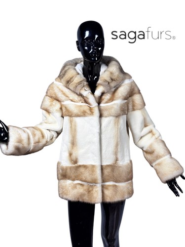 Real fur mink gold white - fur,