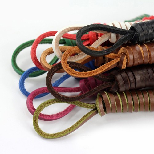 Pair 80cm leather shoelaces - 1,