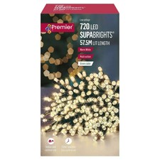 Premier Christmas Lights Supabrights 720 LED Warm White Indoor Outdoor 57.5m