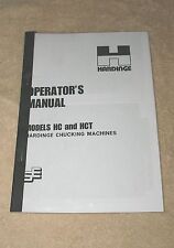 Hardinge HC and HCT Lathe Operators Manual