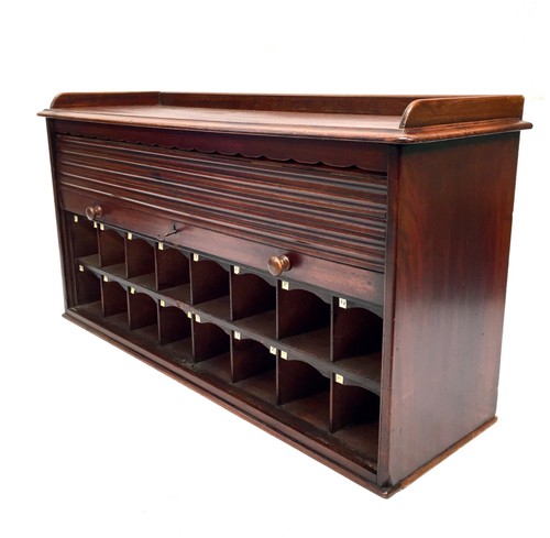 Antique wooden tambour fronted - antique,