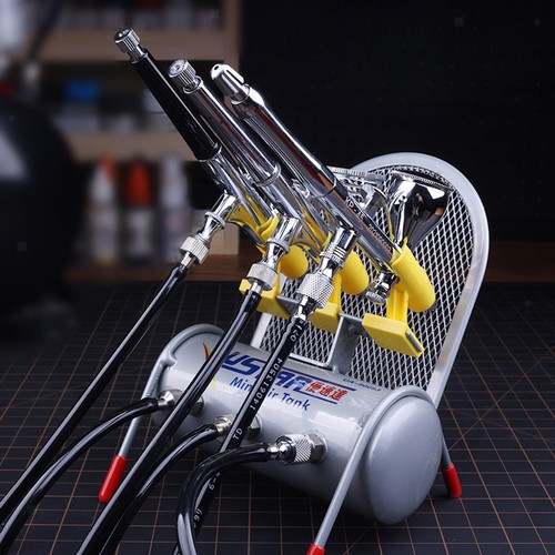 Airbrush holder station with - airbrush,