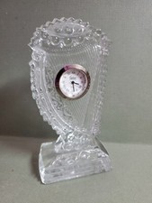 GALWAY IRELAND IRISH CRYSTAL HARP CLOCK - EXC-PRE-OWN CONDITION-NEEDS BATTERY