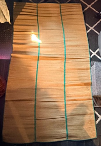 Roll straw beach mat - roll-up,