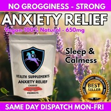 Anxiety Relief Capsules 600mg Vegan 60 Pills Stress Relaxation Sleeping