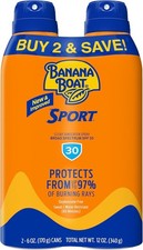 Banana Boat Sport Clear Sunscreen Spray SPF 30 – Twin Pack (2 x 170g)