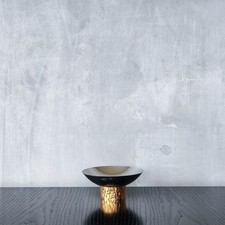 Vintage 60s modernist Stuart Devlin for Viners Sheffield steel gilt footed bowl