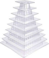 Transparent Cake Stand 9 Tier Square Macaron Tower Stand Desserts Cupcake Holder
