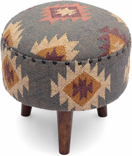 Handmade Kilim Jute Pouf