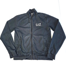 Armani EA7 Mens Sweatshirt – Size Small – Black Full Zip – Emporio Armani