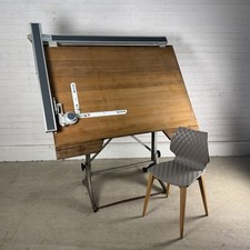 Extra Large Vintage ADMEL Architects Drawing Table with Drafting Machine