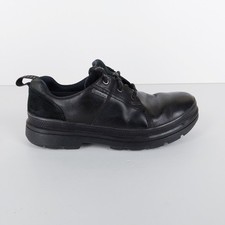 Clarks Cushion Plus Men's Size UK 6.5 G Black Leather Goretex Lace Up Trainers