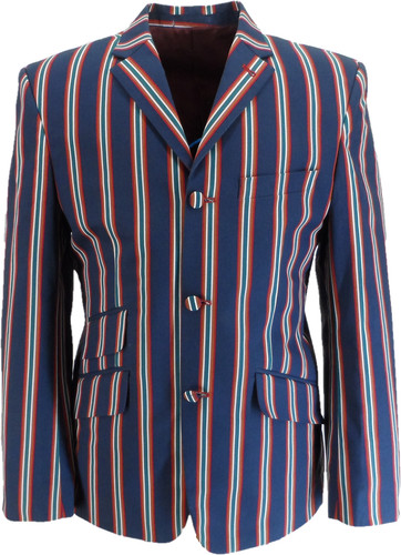Mens retro navy - mens, striped