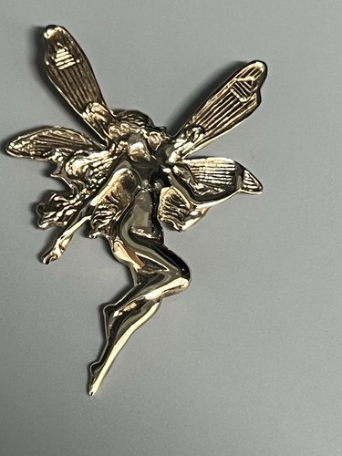 9ct gold large fairy pendant - 9ct,