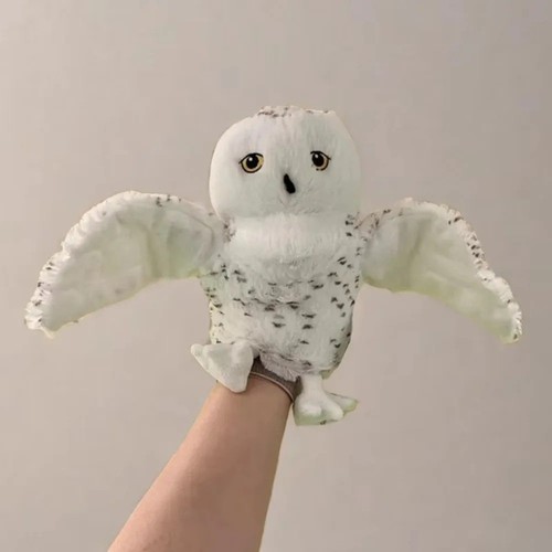 Plush owl hand puppet toy - plush,