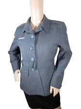 Vintage 1980s Danish Civil Defence blazer jacket grey military coat army type C