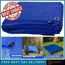 HEAVY DUTY TARPAULIN WATERPROOF FOR ROOFING COVER TARP GROUND CAMPING SHEET NEW