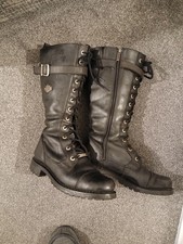 Harley Davidson Womens Susanah Boots ,Black Leather Size 8 UK