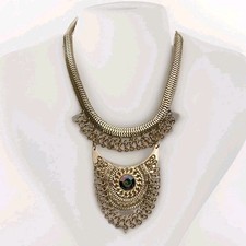 Faux Stone Gold Tone Necklace