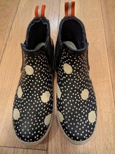 Joules size 3 Wellibobs - Navy blue base with Multi coloured leopard print