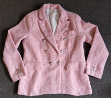Women's Pink Boucle Blazer -
