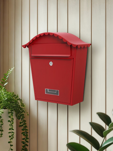 Wall mounted post box - post, red