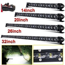 Ultra Slim Led Bar 8 20 32 44 50" Single Row Combo Beam Work Light OffRoad Lamps