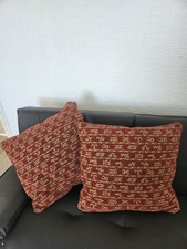 Vintage pair of 1990s Quality Duresta Tapestry Zodiac Woven Cushions