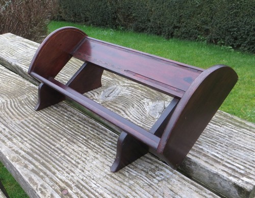 Antique mahogany book trough - antique,