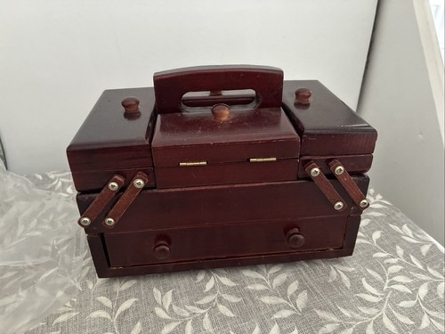 Vintage wood accordion sewing - wood,