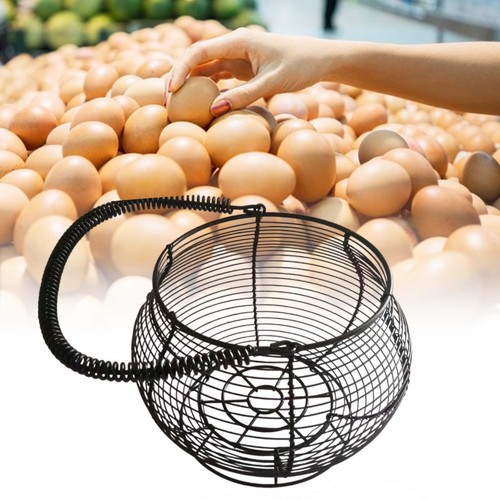 Metal wire egg basket with - basket,