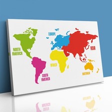 World Map Continents Colours