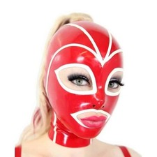 Womens Latex Hood Hair Hole