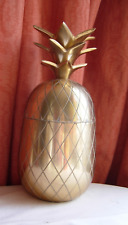 Large Brass Pineapple ice bucket retro vintage 11" tall Stunning! Candle holder