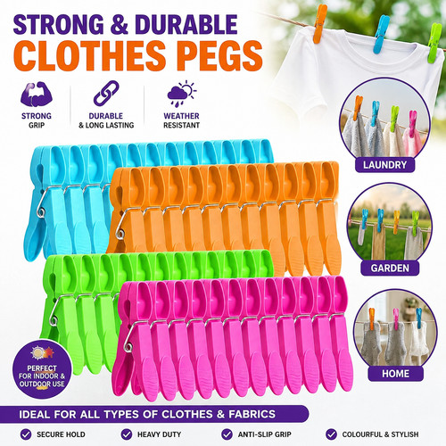 Strong clothes pegs plastic - clothes,