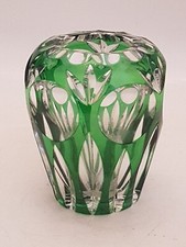 Green Glass Vase Lead Crystal