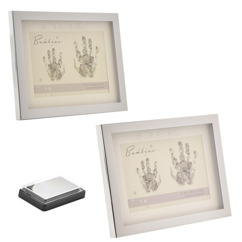 Baby handprint frame - baby, silver