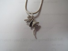 Silver Garrard Fairy Pendant on a 925 hallmarked snake chain.  Used. 25 grams 