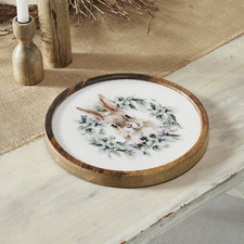 Bunny Hop Wooden Plate Natural