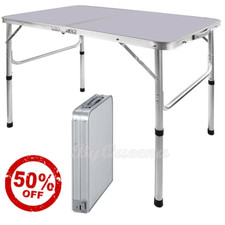 3FT/90cm Portable Folding Camping Table Aluminium Carry BBQ Desk Outdoor Picnic